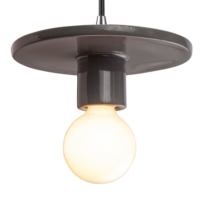 Justice Designs - CER-6320-GRY-CROM-BKCD - One Light Pendant - Radiance - Gloss Grey