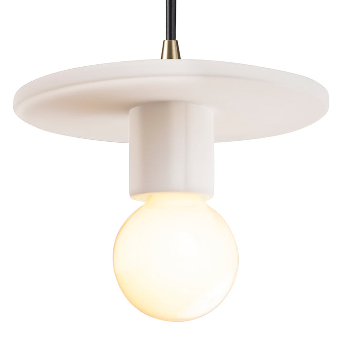 Justice Designs - CER-6320-MAT-ABRS-BKCD - One Light Pendant - Radiance - Matte White