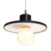 Justice Designs - CER-6325-BKMT-CROM-WTCD - One Light Pendant - Radiance - Gloss Black with Matte White