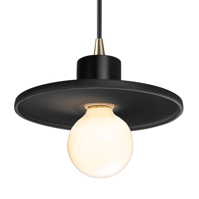 Justice Designs - CER-6325-CRB-ABRS-BKCD - One Light Pendant - Radiance - Carbon - Matte Black