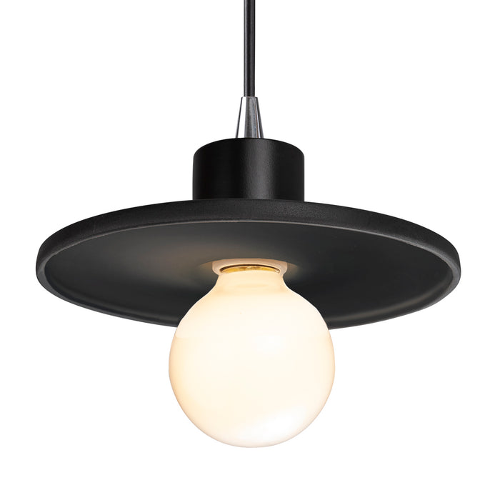 Justice Designs - CER-6325-CRB-CROM-BKCD - One Light Pendant - Radiance - Carbon - Matte Black