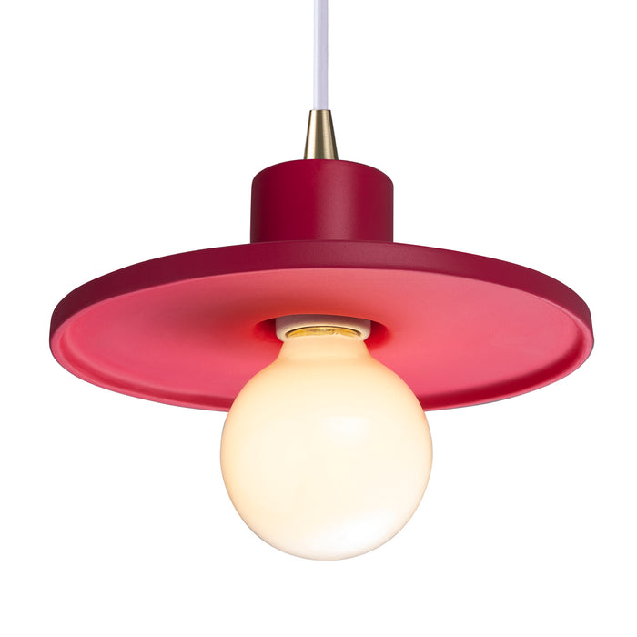 Justice Designs - CER-6325-CRSE-ABRS-WTCD - One Light Pendant - Radiance - Cerise