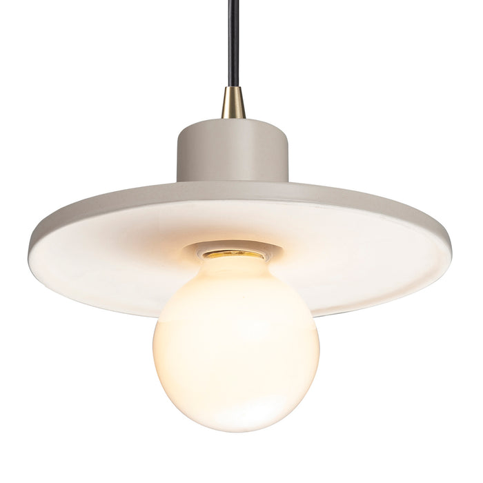 Justice Designs - CER-6325-MAT-ABRS-BKCD - One Light Pendant - Radiance - Matte White