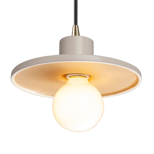 Justice Designs - CER-6325-MTGD-ABRS-BKCD - One Light Pendant - Radiance - Matte White with Champagne Gold