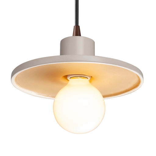 Justice Designs - CER-6325-MTGD-DBRZ-BKCD - One Light Pendant - Radiance - Matte White with Champagne Gold