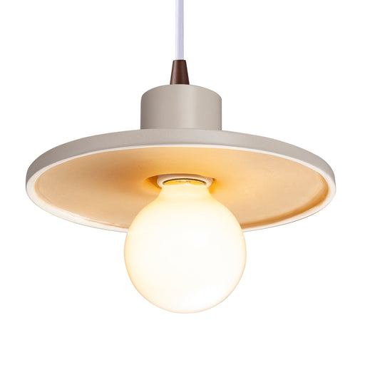 Justice Designs - CER-6325-MTGD-DBRZ-WTCD - One Light Pendant - Radiance - Matte White with Champagne Gold