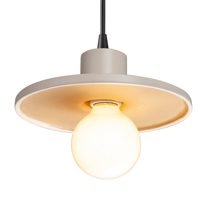 Justice Designs - CER-6325-MTGD-MBLK-BKCD - One Light Pendant - Radiance - Matte White with Champagne Gold