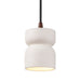 Justice Designs - CER-6500-BIS-DBRZ-BKCD - One Light Pendant - Radiance - Bisque