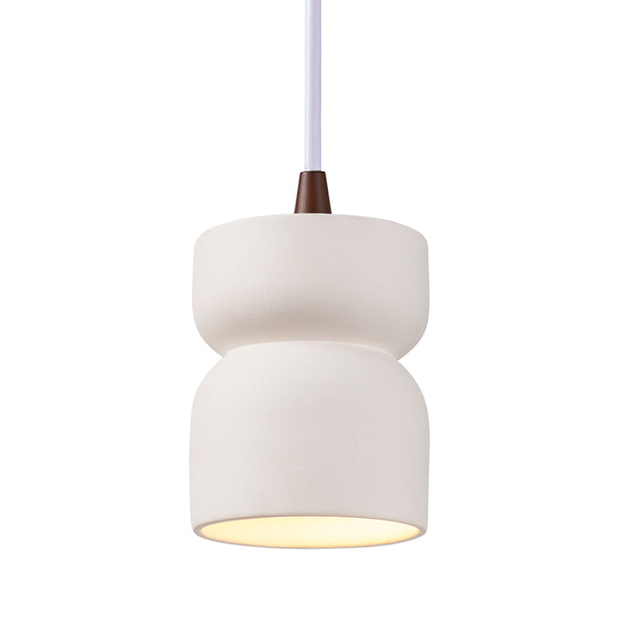 Justice Designs - CER-6500-BIS-DBRZ-WTCD - One Light Pendant - Radiance - Bisque