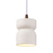 Justice Designs - CER-6500-BIS-DBRZ-WTCD - One Light Pendant - Radiance - Bisque