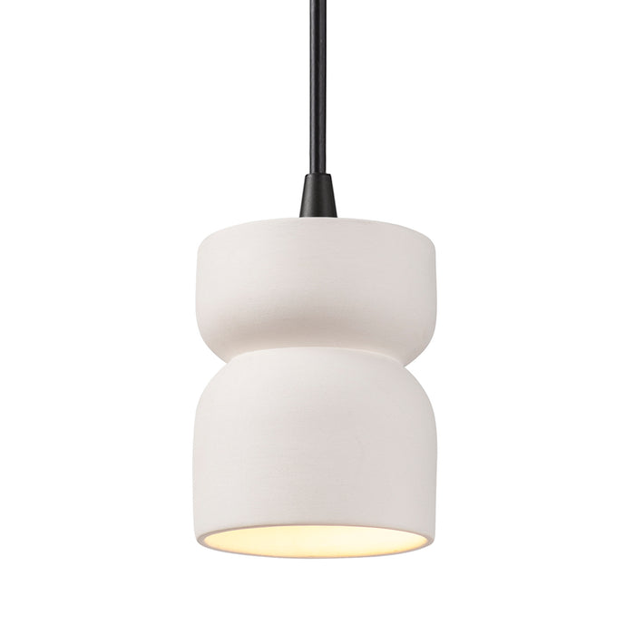 Justice Designs - CER-6500-BIS-MBLK-BKCD - One Light Pendant - Radiance - Bisque