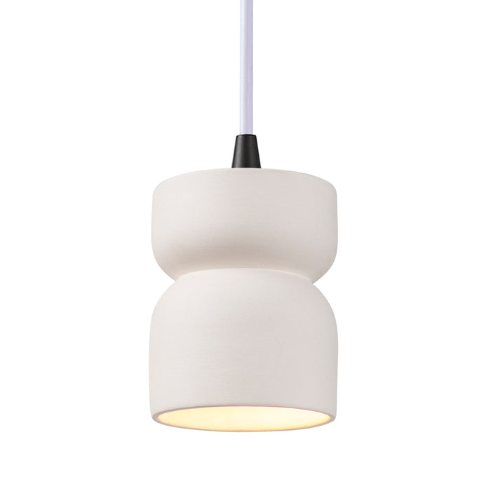 Justice Designs - CER-6500-BIS-MBLK-WTCD - One Light Pendant - Radiance - Bisque