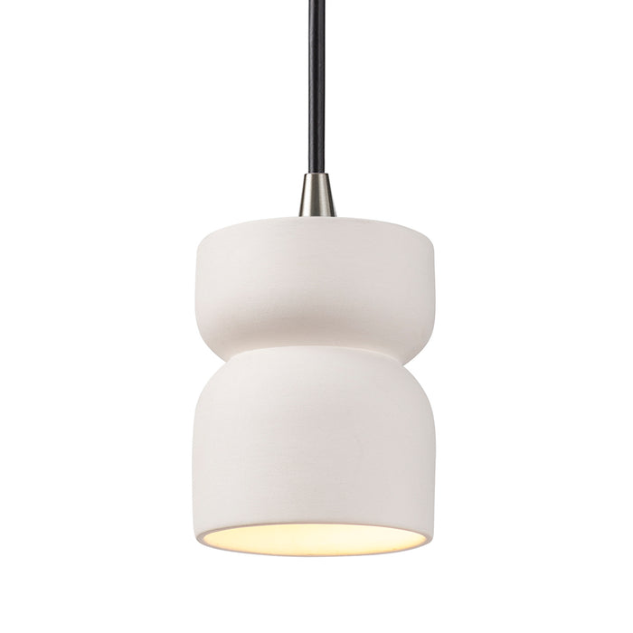 Justice Designs - CER-6500-BIS-NCKL-BKCD - One Light Pendant - Radiance - Bisque