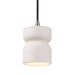 Justice Designs - CER-6500-BIS-NCKL-BKCD - One Light Pendant - Radiance - Bisque