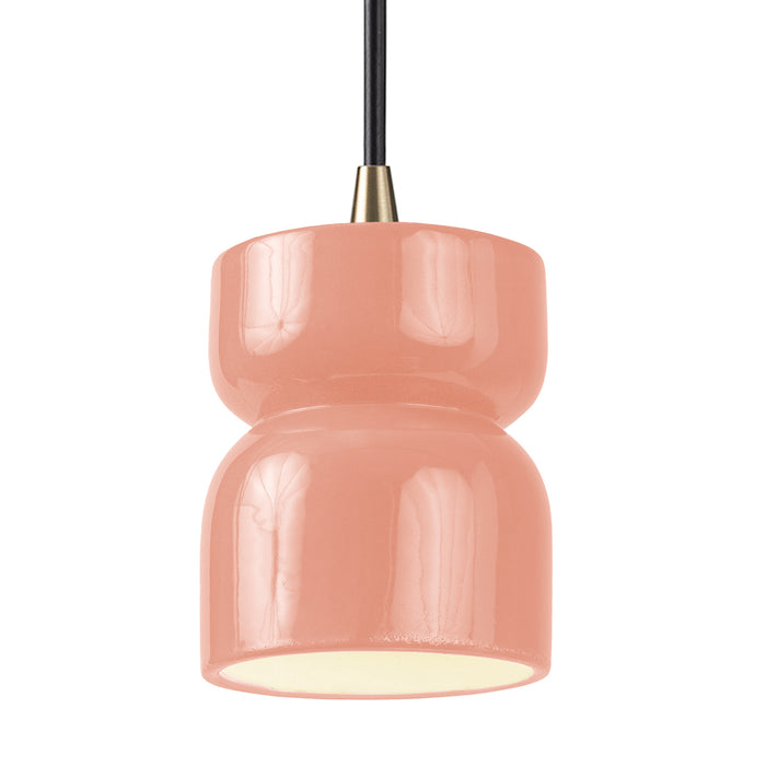 Justice Designs - CER-6500-BSH-ABRS-BKCD - One Light Pendant - Radiance - Gloss Blush