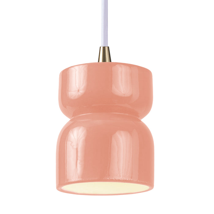 Justice Designs - CER-6500-BSH-ABRS-WTCD - One Light Pendant - Radiance - Gloss Blush