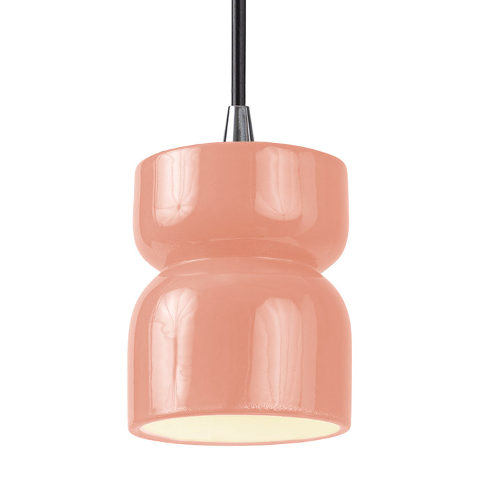 Justice Designs - CER-6500-BSH-CROM-BKCD - One Light Pendant - Radiance - Gloss Blush