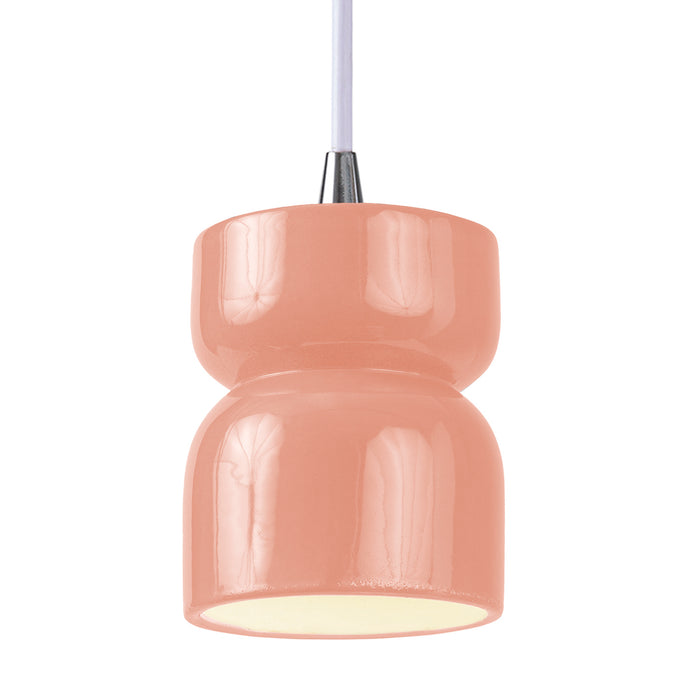 Justice Designs - CER-6500-BSH-CROM-WTCD - One Light Pendant - Radiance - Gloss Blush