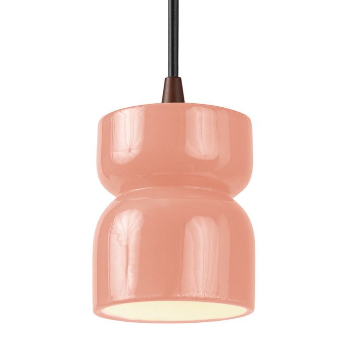 Justice Designs - CER-6500-BSH-DBRZ-BKCD - One Light Pendant - Radiance - Gloss Blush