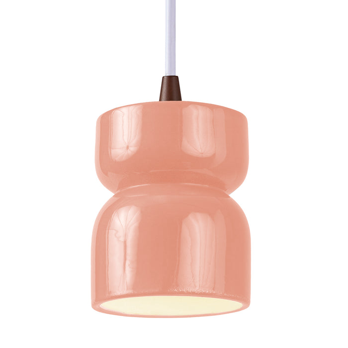 Justice Designs - CER-6500-BSH-DBRZ-WTCD - One Light Pendant - Radiance - Gloss Blush