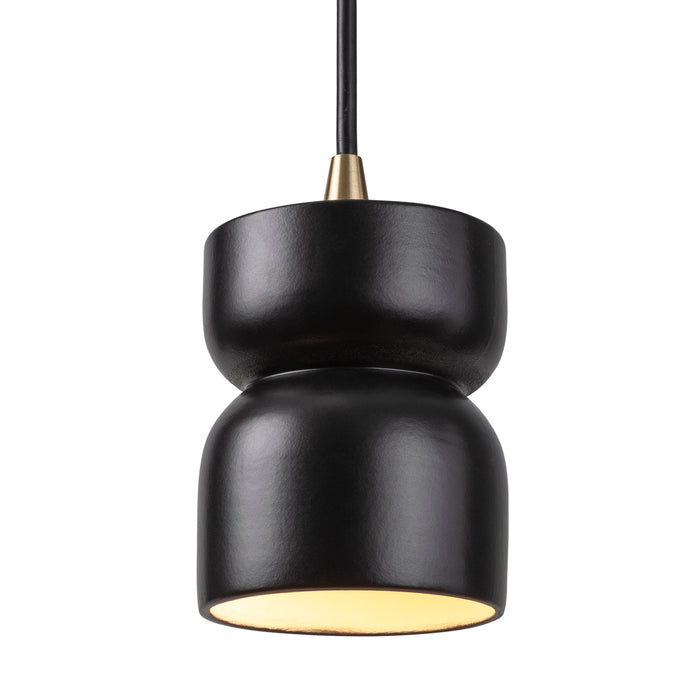 Justice Designs - CER-6500-CRB-ABRS-BKCD - One Light Pendant - Radiance - Carbon - Matte Black