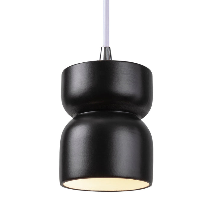 Justice Designs - CER-6500-CRB-CROM-WTCD - One Light Pendant - Radiance - Carbon - Matte Black