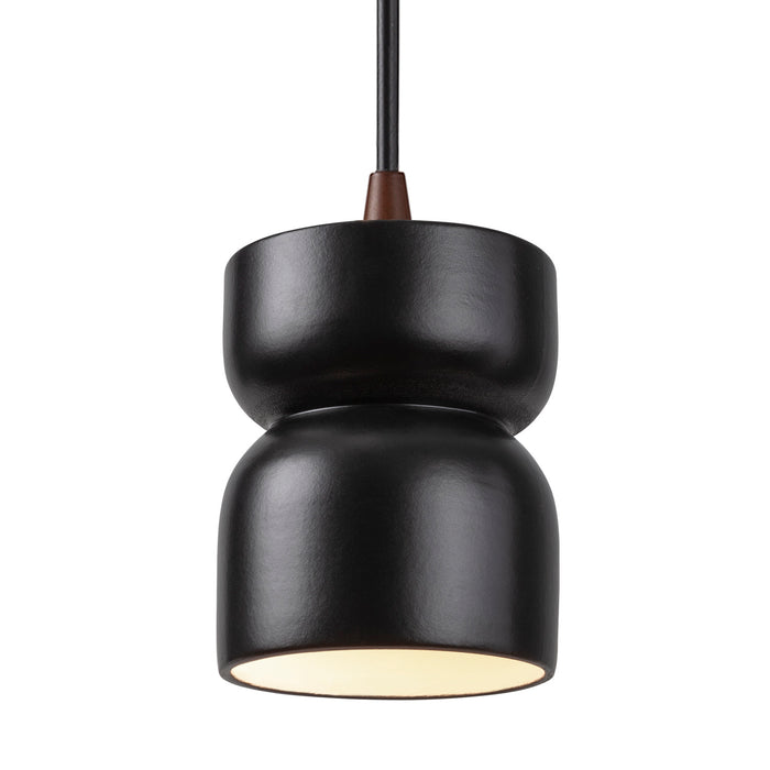 Justice Designs - CER-6500-CRB-DBRZ-BKCD - One Light Pendant - Radiance - Carbon - Matte Black