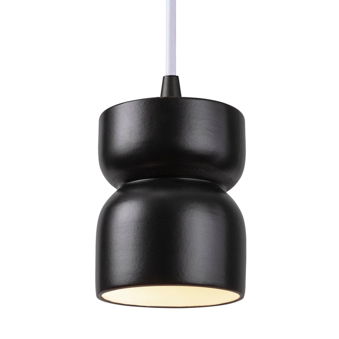 Justice Designs - CER-6500-CRB-MBLK-WTCD - One Light Pendant - Radiance - Carbon - Matte Black