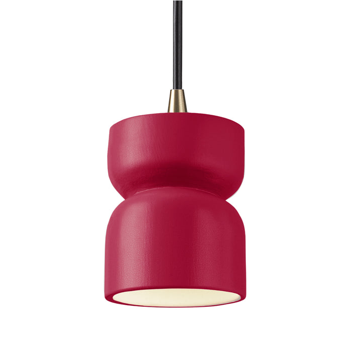 Justice Designs - CER-6500-CRSE-ABRS-BKCD - One Light Pendant - Radiance - Cerise