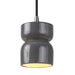 Justice Designs - CER-6500-GRY-CROM-BKCD - One Light Pendant - Radiance - Gloss Grey