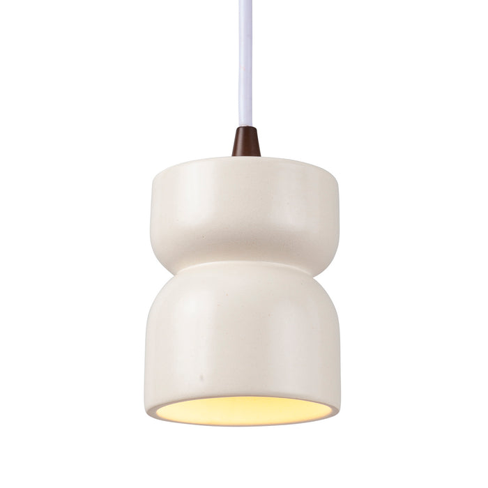 Justice Designs - CER-6500-MAT-DBRZ-WTCD - One Light Pendant - Radiance - Matte White