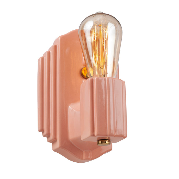 Justice Designs - CER-7041-BSH-BRSS - One Light Wall Sconce - American Classics - Gloss Blush