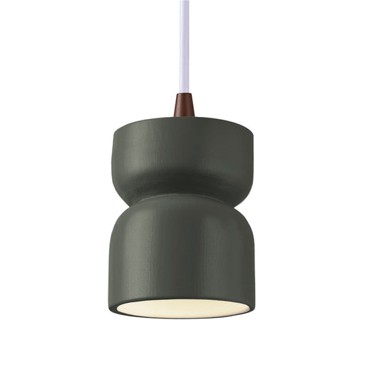 Justice Designs - CER-6500-PWGN-DBRZ-WTCD - One Light Pendant - Radiance - Pewter Green