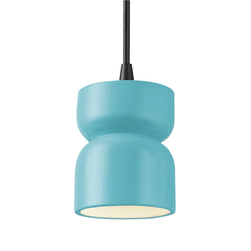 Justice Designs - CER-6500-RFPL-MBLK-BKCD - One Light Pendant - Radiance - Reflecting Pool