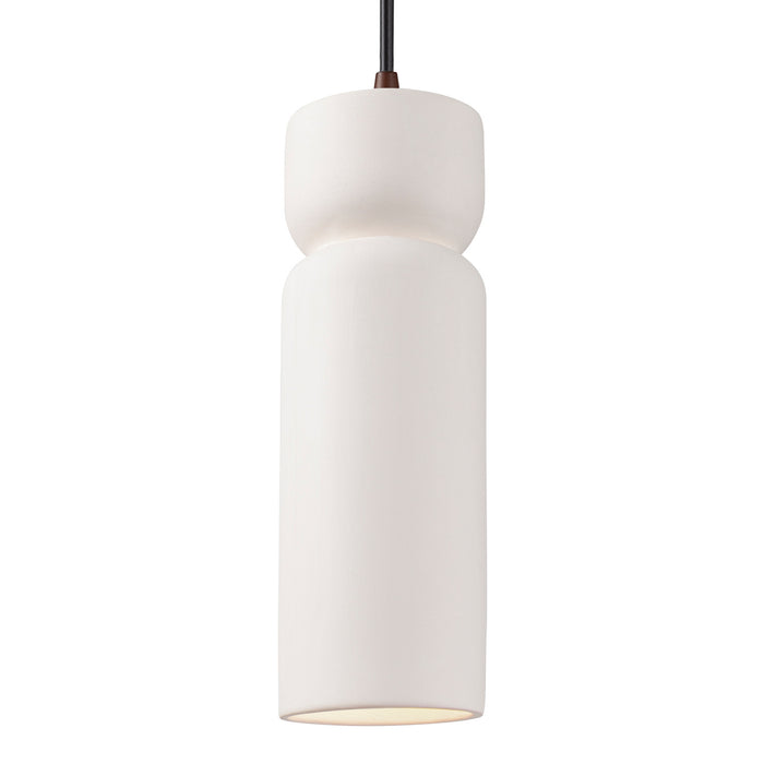 Justice Designs - CER-6510-BIS-DBRZ-BKCD - One Light Pendant - Radiance - Bisque