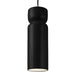 Justice Designs - CER-6510-BLK-ABRS-BKCD - One Light Pendant - Radiance - Gloss Black