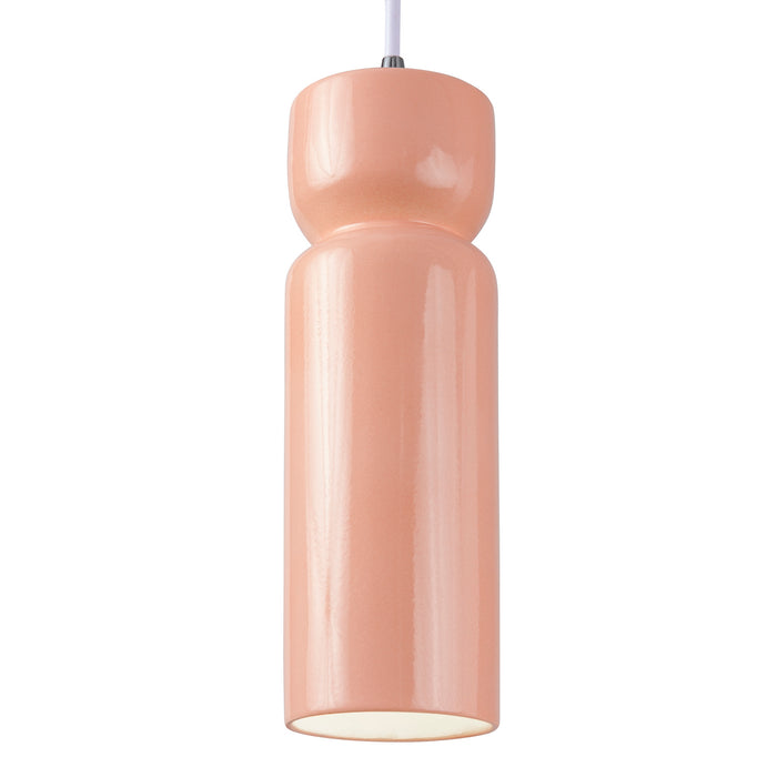 Justice Designs - CER-6510-BSH-CROM-WTCD - One Light Pendant - Radiance - Gloss Blush