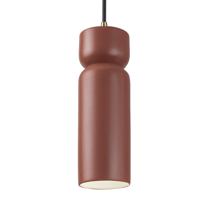 Justice Designs - CER-6510-CLAY-ABRS-BKCD - One Light Pendant - Radiance - Canyon Clay