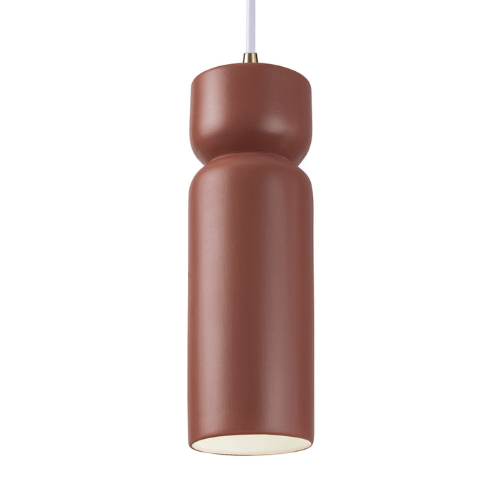 Justice Designs - CER-6510-CLAY-ABRS-WTCD - One Light Pendant - Radiance - Canyon Clay