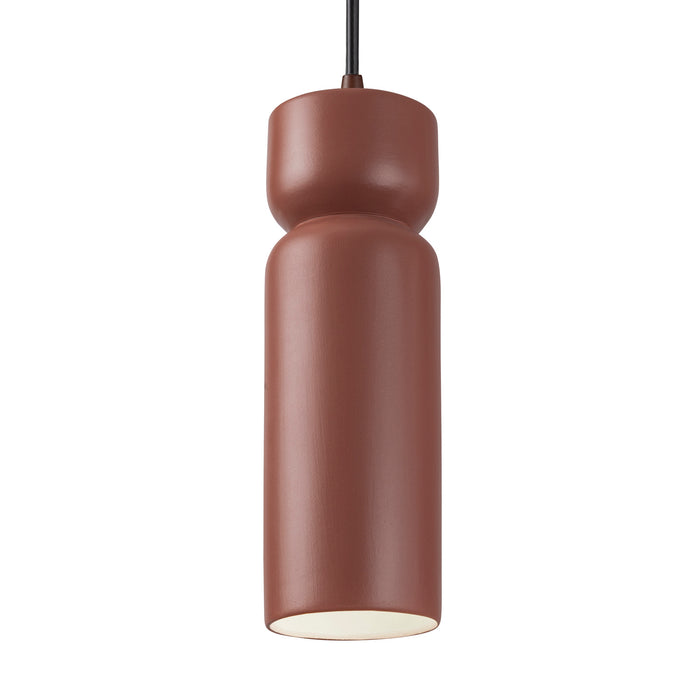 Justice Designs - CER-6510-CLAY-DBRZ-BKCD - One Light Pendant - Radiance - Canyon Clay