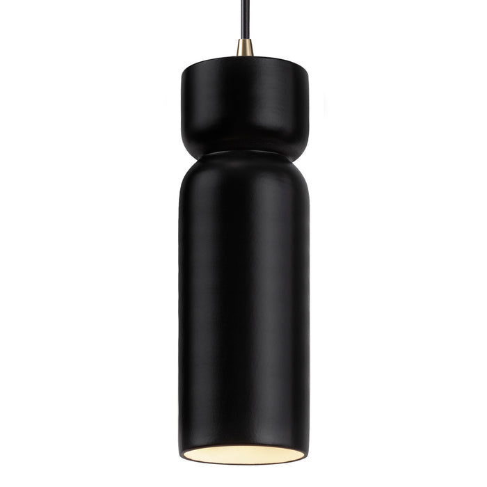 Justice Designs - CER-6510-CRB-ABRS-BKCD - One Light Pendant - Radiance - Carbon - Matte Black