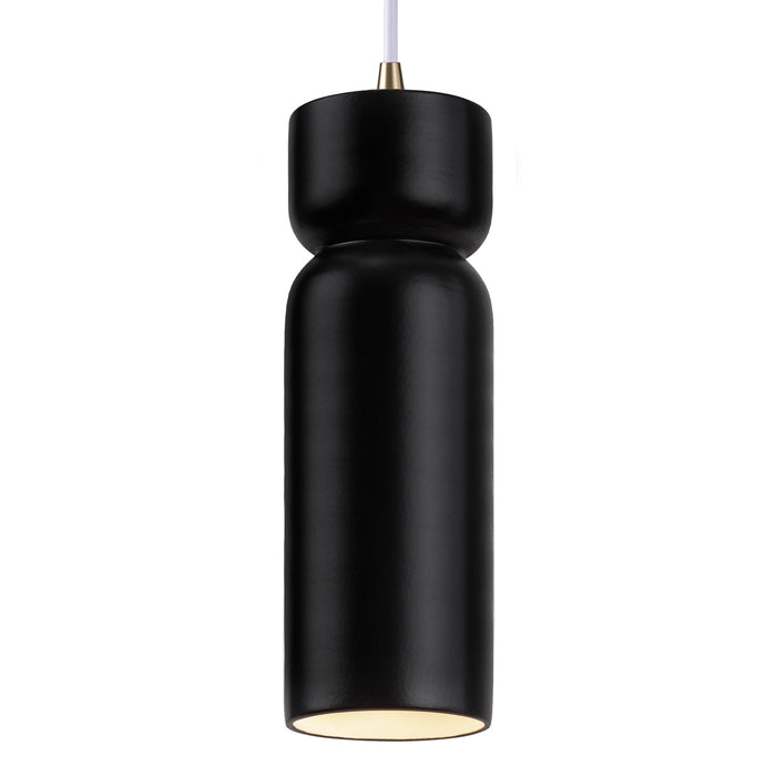 Justice Designs - CER-6510-CRB-ABRS-WTCD - One Light Pendant - Radiance - Carbon - Matte Black