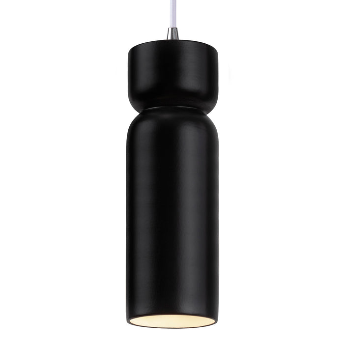 Justice Designs - CER-6510-CRB-CROM-WTCD - One Light Pendant - Radiance - Carbon - Matte Black