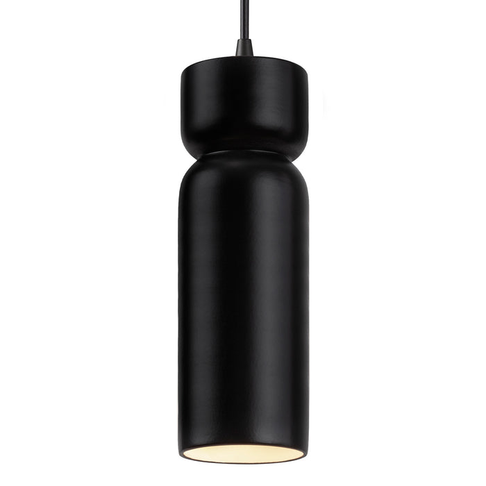 Justice Designs - CER-6510-CRB-MBLK-BKCD - One Light Pendant - Radiance - Carbon - Matte Black