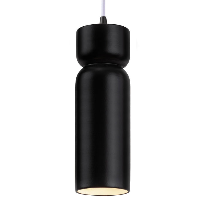 Justice Designs - CER-6510-CRB-MBLK-WTCD - One Light Pendant - Radiance - Carbon - Matte Black