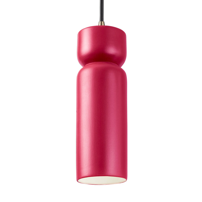 Justice Designs - CER-6510-CRSE-ABRS-BKCD - One Light Pendant - Radiance - Cerise