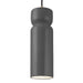 Justice Designs - CER-6510-GRY-ABRS-BKCD - One Light Pendant - Radiance - Gloss Grey