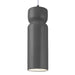 Justice Designs - CER-6510-GRY-MBLK-WTCD - One Light Pendant - Radiance - Gloss Grey