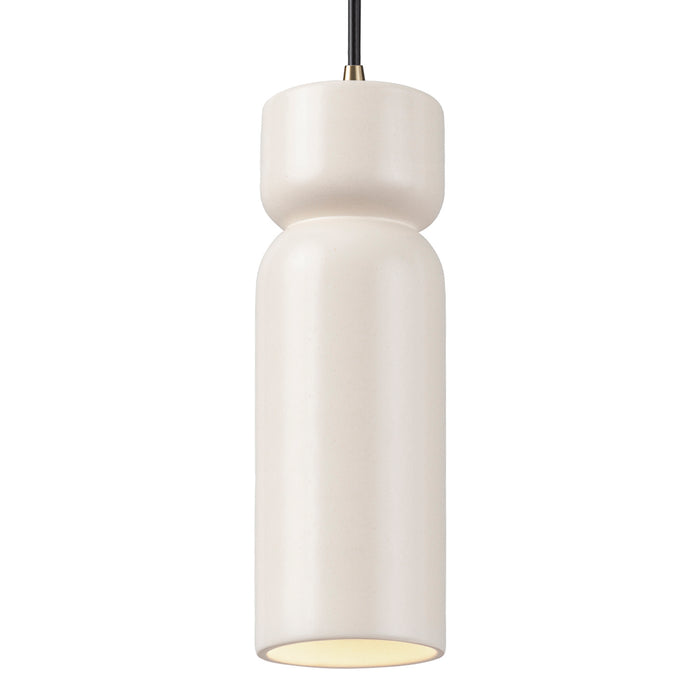 Justice Designs - CER-6510-MAT-ABRS-BKCD - One Light Pendant - Radiance - Matte White