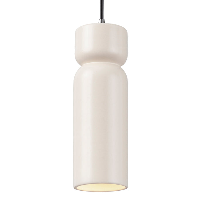 Justice Designs - CER-6510-MAT-CROM-BKCD - One Light Pendant - Radiance - Matte White